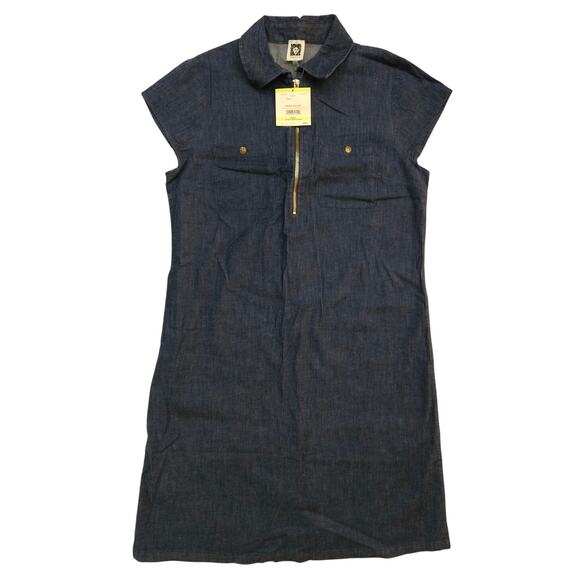 Anne klein Denim Dress Women's Size 4 Collared Casual Luxury minimalism - Picture 2 of 10